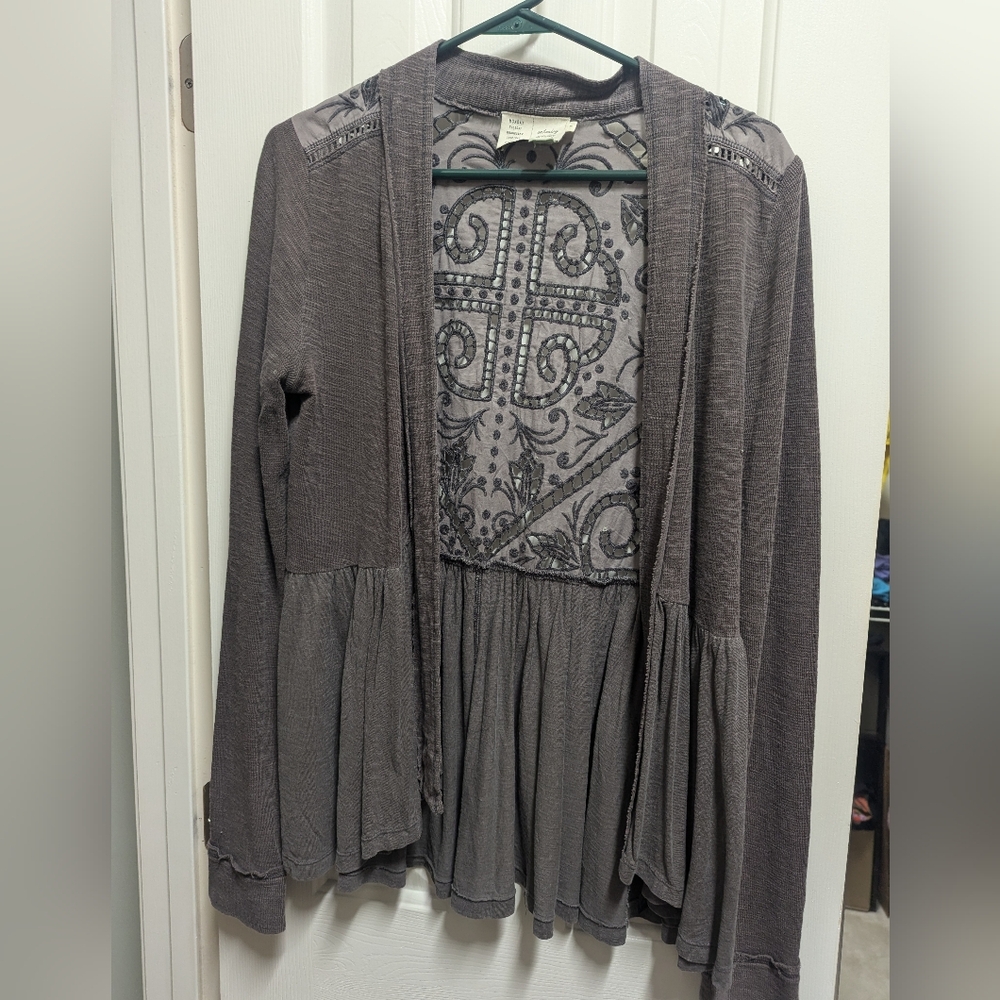Anthropologie cardigan with detailed cut out back